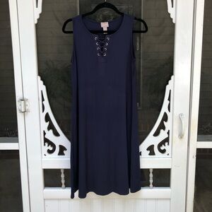 Chico’s navy shift dress, blue dress, size 0